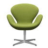  Swan Lounge Chair Satin Brushed Aluminium/Fame Light Grass Green