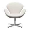  Swan Lounge Chair Satin Brushed Aluminium/Fame White