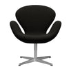  Swan Lounge Chair Satin Brushed Aluminium/Hallingdal Brown/Dark Grey