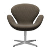  Swan Lounge Chair Satin Brushed Aluminium/Hallingdal Brown/Grey