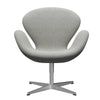  Swan Lounge Chair Satin Brushed Aluminium/Hallingdal White/Grey