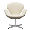  Swan Lounge Chair Satin Brushed Aluminium/Hallingdal Wool White