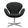  Swan Lounge Chair Satin Brushed Aluminium/Re Wool Black/Natural