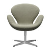  Swan Lounge Chair Satin Brushed Aluminium/Re Wool Lime Green/Natural