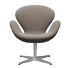  Swan Lounge Chair Satin Brushed Aluminium/Rime Khaki/White