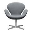  Swan Lounge Chair Satin Brushed Aluminium/Rims Grey/White