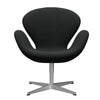  Swan Lounge Chair Satin Brushed Aluminium/Steelcut Dark Brown (380)