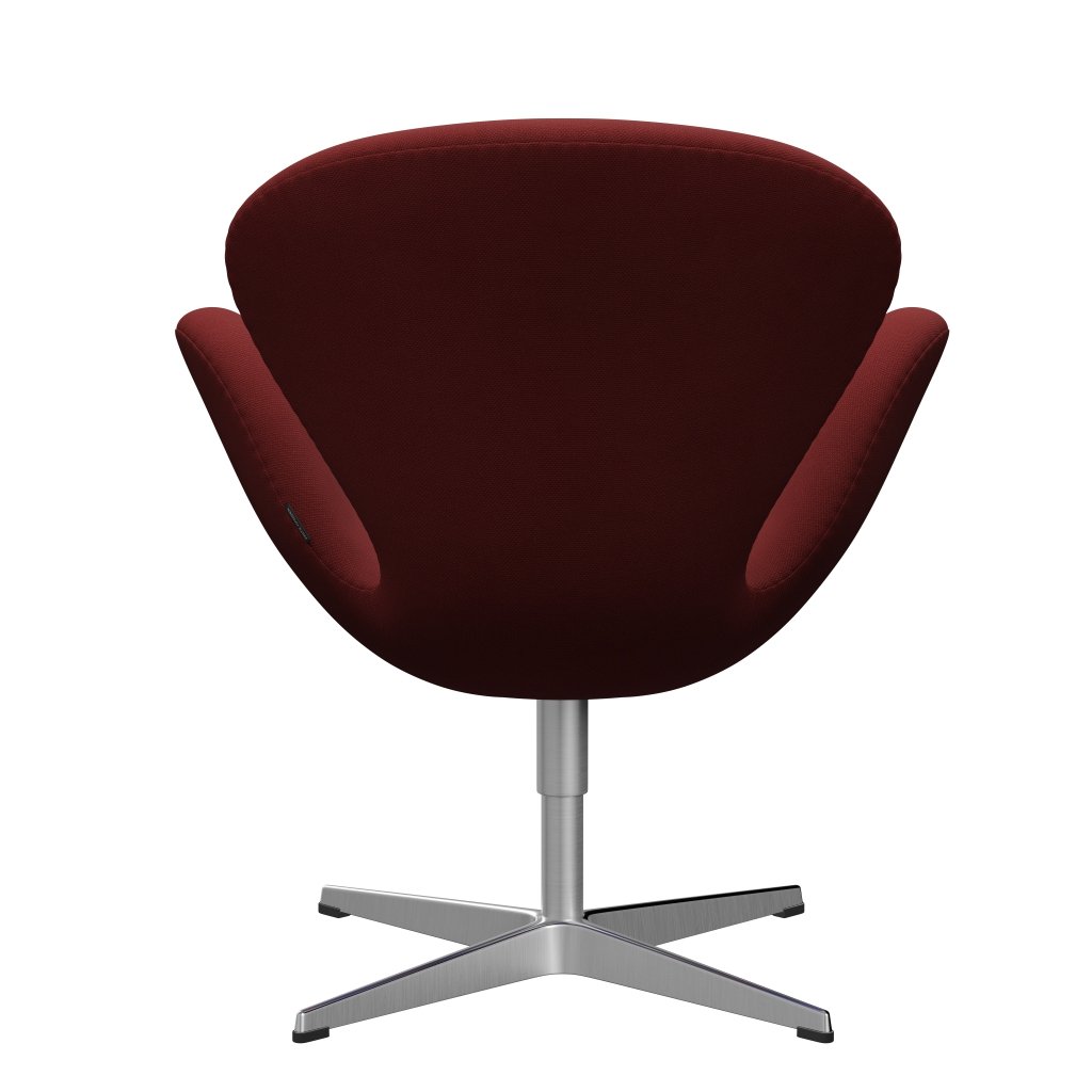 [product_category]-Fritz Hansen Swan Lounge Chair, Satin Brushed Aluminium/Steelcut Dark Red/Blood-Fritz Hansen-3320-STI615-SPAL-FRI-4