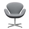  Swan Lounge Chair Satin Brushed Aluminium/Steelcut Light Grey