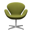  Swan Lounge Chair Satin Brushed Aluminium/Steelcut Light Military Green