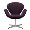  Swan Lounge Chair Satin Brushed Aluminium/Steelcut Middle Violet