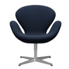  Swan Lounge Chair Satin Brushed Aluminium/Steelcut Ocean Blue Dark