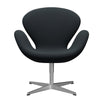  Swan Lounge Chair Satin Brushed Aluminium/Steelcut Trio Black