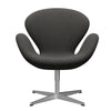  Swan Lounge Chair Satin Brushed Aluminium/Steelcut Trio Dark Grey