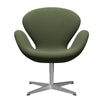  Swan Lounge Chair Satin Brushed Aluminium/Steelcut Trio Delicate Green