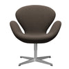  Swan Lounge Chair Satin Brushed Aluminium/Steelcut Trio Grey/Brown