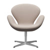  Swan Lounge Chair Satin Brushed Aluminium/Steelcut Trio Light Beige