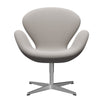  Swan Lounge Chair Satin Brushed Aluminium/Steelcut Trio White & Grey