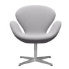  Swan Lounge Chair Satin Brushed Aluminium/Steelcut Trio White & Light Grey