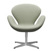  Swan Lounge Chair Satin Brushed Aluminium/Steelcut Turquoise Light