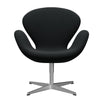  Swan Lounge Chair Satin Brushed Aluminium/Sunniva Black (193)