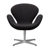  Swan Lounge Chair Satin Brushed Aluminium/Sunniva Black (683)