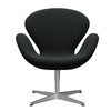  Swan Lounge Chair Satin Brushed Aluminium/Sunniva Black/Dark Grey