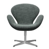  Swan Lounge Chair Satin Brushed Aluminium/Sunniva Black/White