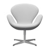  Swan Lounge Chair Satin Brushed Aluminium/Sunniva Canvas Natural