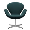  Swan Lounge Chair Satin Brushed Aluminium/Sunniva Green/Grey