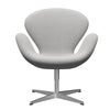  Swan Lounge Chair Satin Brushed Aluminium/Sunniva Natural/Light Grey