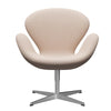  Swan Lounge Chair Satin Brushed Aluminium/Sunniva Sand/Soft Pink