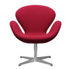  Swan Lounge Chair Satin Brushed Aluminium/Tonus Cherry