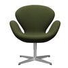  Swan Lounge Chair Satin Brushed Aluminium/Tonus Military Green