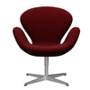  Swan Lounge Chair Satingbrushed Aluminium/Hallingdal Dark Red