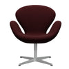  Swan Lounge Chair Silver Grey/Christianshavn Red