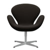  Swan Lounge Chair Silver Grey/Diablo Chocolate Dark