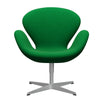  Swan Lounge Chair Silver Grey/Divina Grass Green