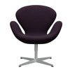  Swan Lounge Chair Silver Grey/Divina Md Aubergine