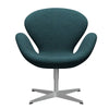  Swan Lounge Chair Silver Grey/Divina Md Turquoise Dark