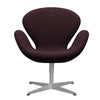  Swan Lounge Chair Silver Grey/Divina Md Wine Red