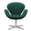  Swan Lounge Chair Silver Grey/Steelcut Trio Dark Green