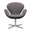  Swan Lounge Chair Silver Grey/Steelcut Trio Soft Blue/Brown/Black