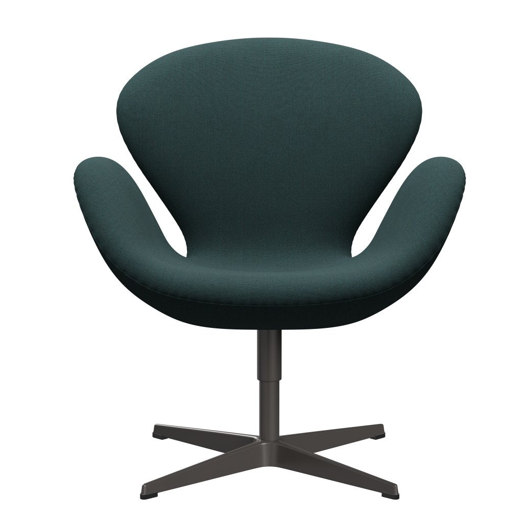 [product_category]-Fritz Hansen Swan Lounge Chair, Warm Graphite/Steelcut Trio Bottle Green-Fritz Hansen-3320-STR996-WGBASE-FRI-1