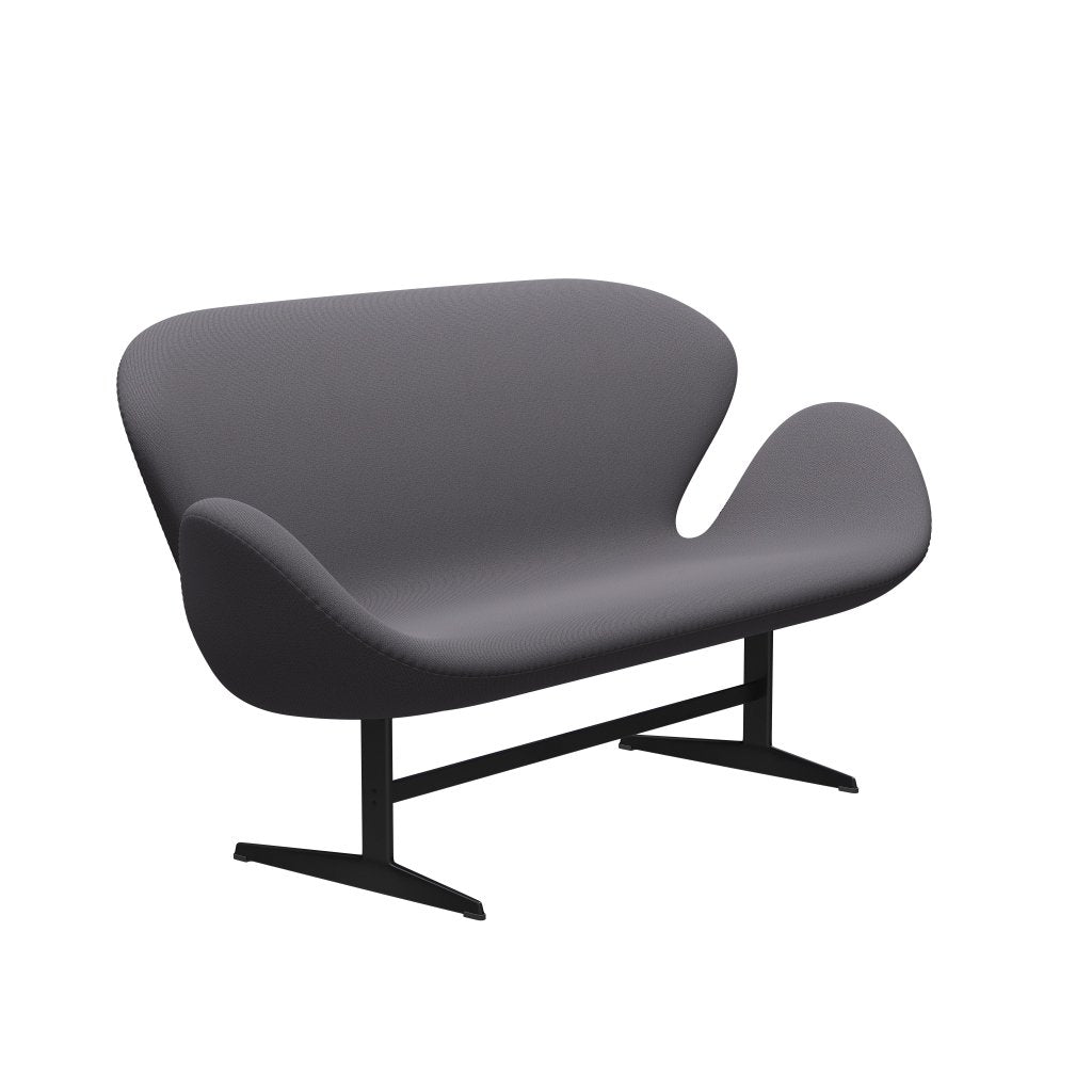 [product_category]-Fritz Hansen Swan Sofa 2 Seater, Black Lacquered/Capture Dark Grey-Fritz Hansen-3321-CP4601-BLLA-FRI-2