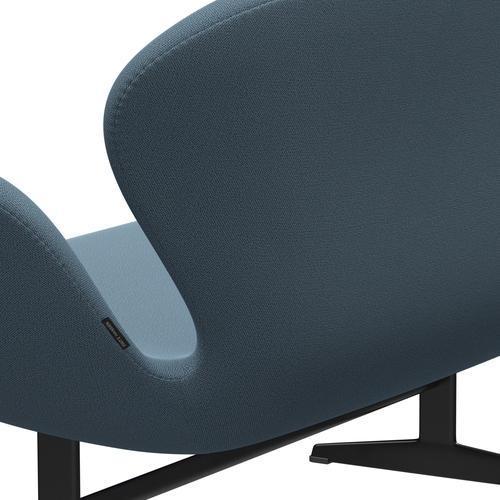 [product_category]-Fritz Hansen Swan Sofa 2 Seater, Black Lacquered/Capture Soft Blue-Fritz Hansen-3321-CP5001-BLLA-FRI-5