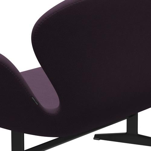 [product_category]-Fritz Hansen Swan Sofa 2 Seater, Black Lacquered/Capture Violet Dark-Fritz Hansen-3321-CP7001-BLLA-FRI-5