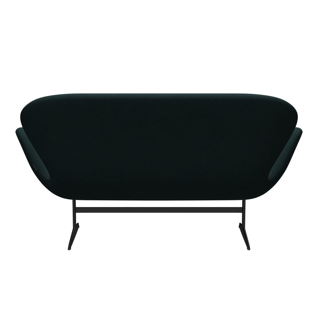 [product_category]-Fritz Hansen Swan Sofa 2 Seater, Black Lacquered/Divina Dark Green (886)-Fritz Hansen-3321-DIV886-BLLA-FRI-4