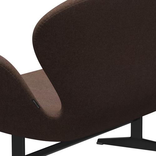 [product_category]-Fritz Hansen Swan Sofa 2 Seater, Black Lacquered/Divina Md Hazelnut-Fritz Hansen-3321-DMD363-BLLA-FRI-5