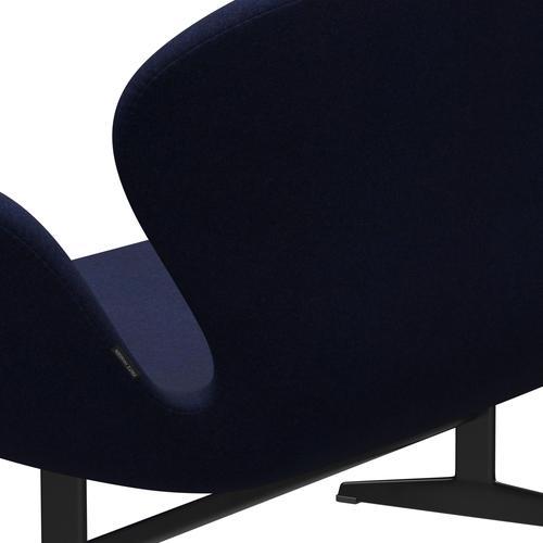 [product_category]-Fritz Hansen Swan Sofa 2 Seater, Black Lacquered/Divina Md Midnight Blue-Fritz Hansen-3321-DMD773-BLLA-FRI-5